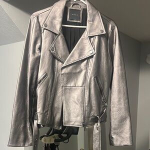 Elodie Silver Leather Jacket